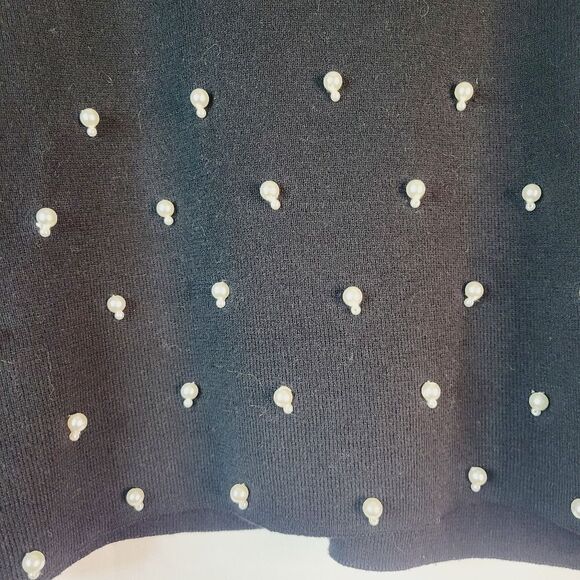 H&M Elegant Black Flare Sleeve Sweater with Pearl Accents - Picture 8 of 10